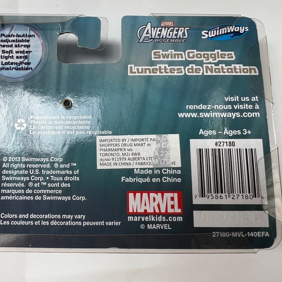 Marvel Avengers Kids Swim Goggles 3+ Swimways New in Package - Picture 5 of 5